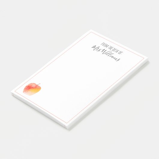 Aangepaste naam docent Waterverf Apple Post-it® Notes (Schuin)