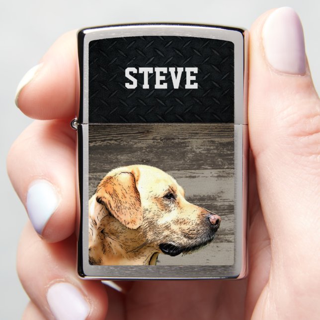 Aangepaste naam Dog Rustic Yellow Lab Pet Labrador (In Hand)