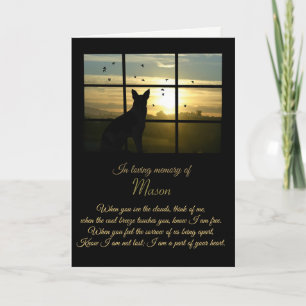 Aangepaste naam Dog Sympathie Card Kaart