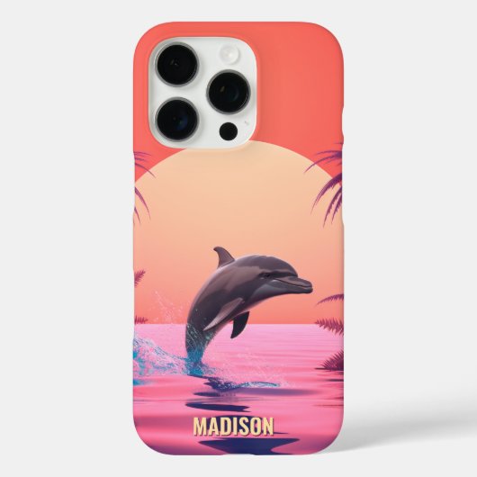 Aangepaste naam Dolphin Case-Mate iPhone Case (Achterkant)