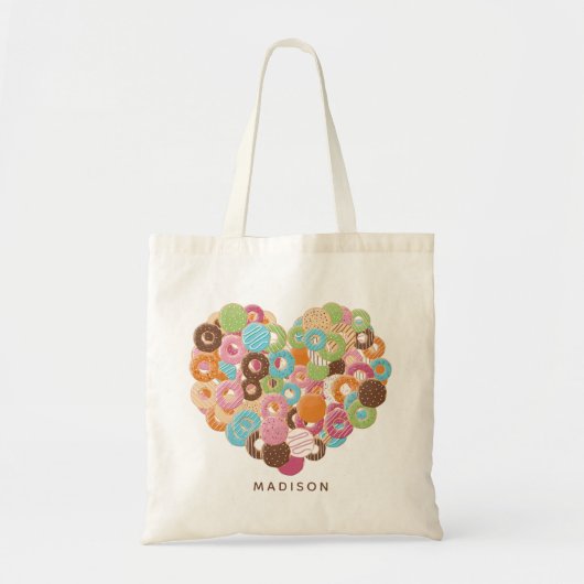 Aangepaste naam Donut Lover canvas tassen (Voorkant)