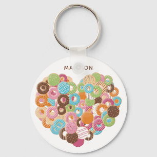 Aangepaste naam Donut Lover-sleutelketens Sleutelhanger