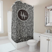 Aangepaste naam Douchegordijn Botanisch Monogram B (In situ)