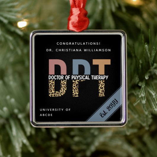 Aangepaste naam DPT Doctor in de Fysieke Behandeli Metalen Ornament (Boom)