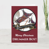 Aangepaste naam Drummer Boy Kerstmis feestdag Kaart (Voorkant)