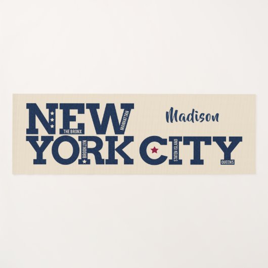 Aangepaste naam dubbelzijdig New York City Yogamat (Voorkant (horizontaal))
