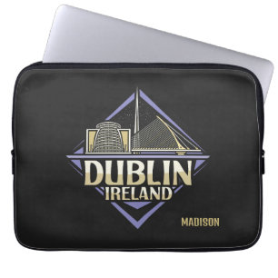 Aangepaste naam Dublin Ierland Laptop Sleeve