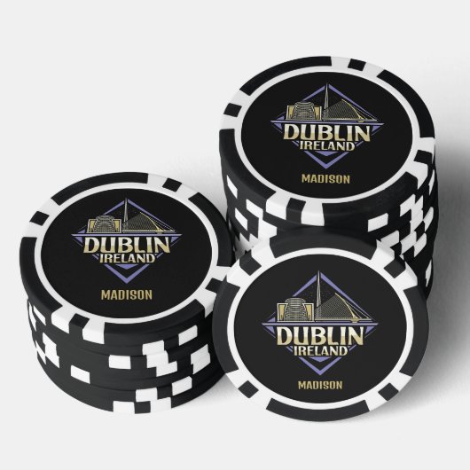 Aangepaste naam Dublin Ierland Poker Chips (Opstapeling)