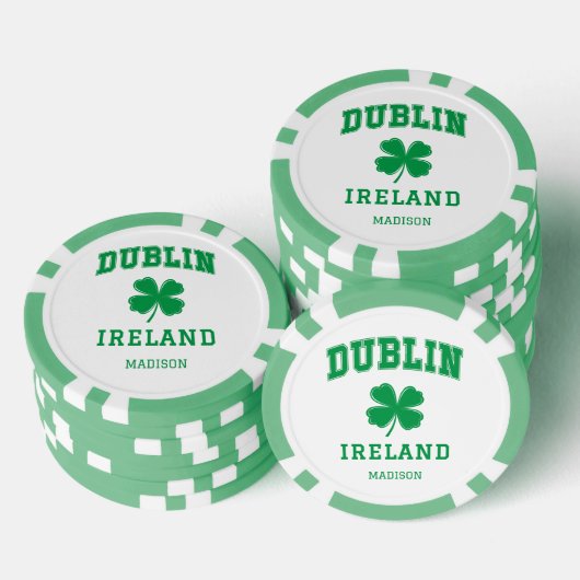 Aangepaste naam Dublin Ierland Poker Chips (Opstapeling)
