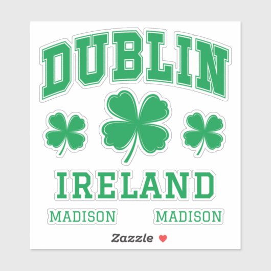 Aangepaste naam Dublin Ierland Sticker (Vel)