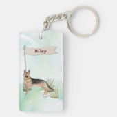 Aangepaste naam Duitse herderschapstig Sleutelhanger (achterkant)