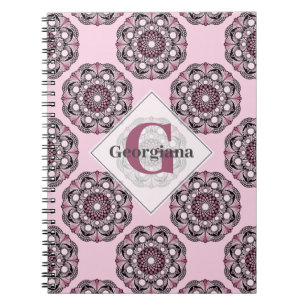 Aangepaste naam Dusky Roos Cherry Blossom Dot Mand Notitieboek