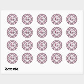 Aangepaste naam Dusky Roos Cherry Blossom Dot Mand Ronde Sticker (Vel)