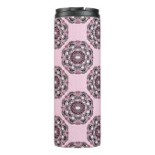 Aangepaste naam Dusky Roos Cherry Blossom Dot Mand Thermosbeker (Achterkant)