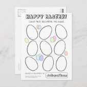 Aangepaste naam Easter Egg Coloring Kaart voor kin (Voorkant / Achterkant)