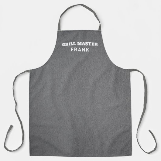 Aangepaste naam Eenvoudig donkergrijs modern Schort (Voorkant)