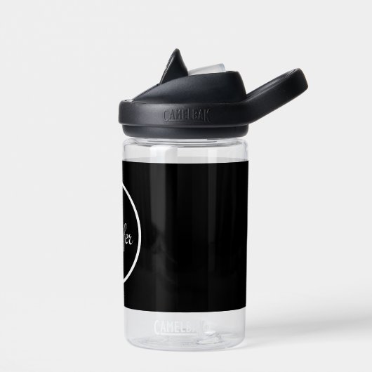 Aangepaste naam eenvoudig Modern Zwart kinder Scho Waterfles (Links)