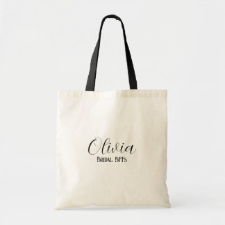 Aangepaste naam, eenvoudig script bruidsmeisje tro tote bag