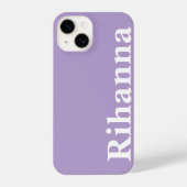 Aangepaste Naam Eenvoudige Minimale Plain Lavendel iPhone Hoesje (Achterkant)