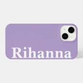 Aangepaste Naam Eenvoudige Minimale Plain Lavendel iPhone Hoesje (Achterkant horizontaal)
