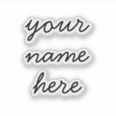 Aangepaste naam Eenvoudige Minimale Script-Sticker Sticker (Voorkant)