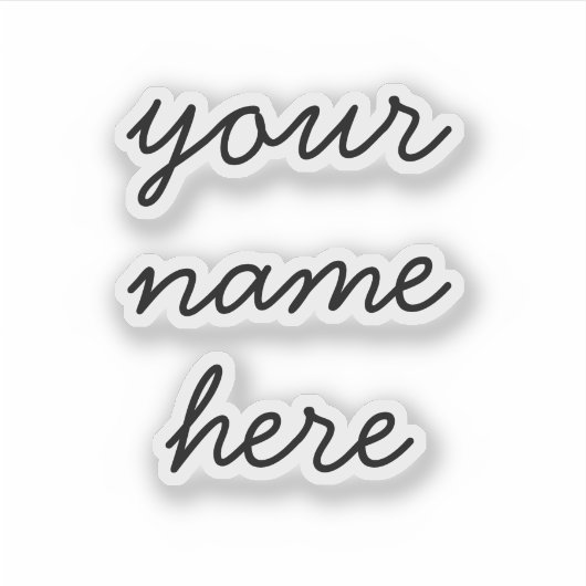 Aangepaste naam Eenvoudige Minimale Script-Sticker Sticker (Voorkant)