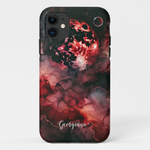 Aangepaste Naam Eerie Bloed Maan Halloween Alcohol iPhone 11 Hoesje
