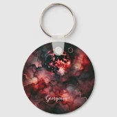 Aangepaste Naam Eerie Bloed Maan Halloween Alcohol Sleutelhanger (Voorkant)