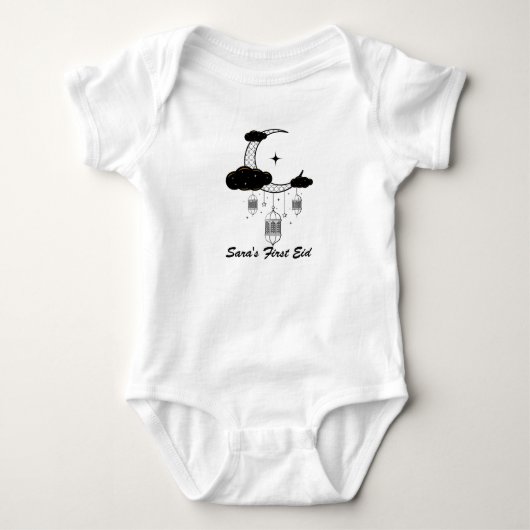 Aangepaste Naam Eerste Eid Baby Bodysuit - Geperso (Voorkant)