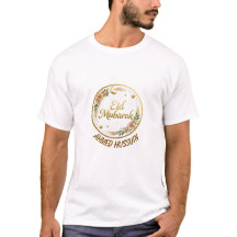 Aangepaste naam Eid Mubarak Bloemrijke Gouden Maan