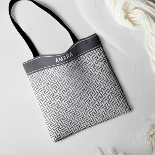 Aangepaste naam Elegant Chic Klassiek Grieks sleut Draagtas