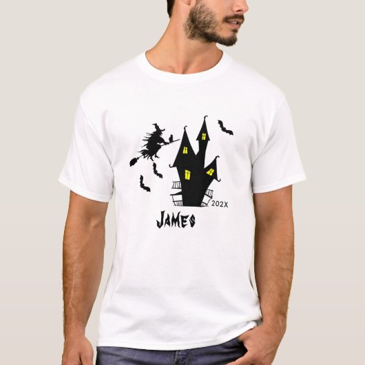 Aangepaste naam | Elegant Retro Halloween T-shirt (Voorkant)