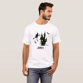 Aangepaste naam | Elegant Retro Halloween T-shirt (Voorkant volledig)