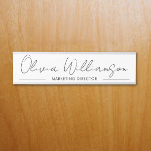 Aangepaste naam Elegant Schrift Modern Persoonlijk Deurbordje