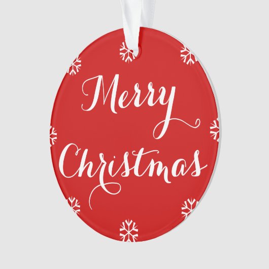 Aangepaste naam Elegant Script Merry KerstRed Ornament (voorkant)