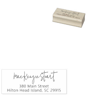 Aangepaste naam Elegant Script Return Address Simp Rubberstempel