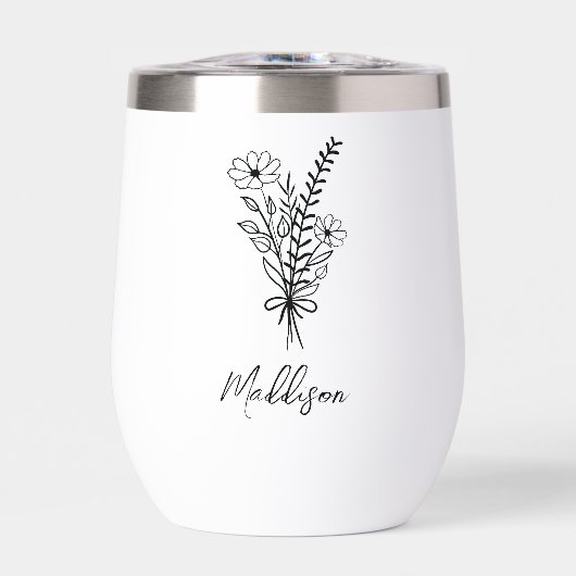 Aangepaste naam, Elegante typografie bloem bos (Voorkant)