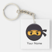 Aangepaste naam Emoji Ninja Button Sleutelhanger (voorkant)