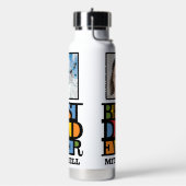 Aangepaste naam en 2 foto's BESTE DAD OOIT Waterfles (Links)