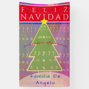 Aangepaste naam en bericht "Feliz Navidad" Spandoek