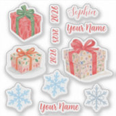 Aangepaste naam en cadeaudoos sticker (Voorkant)