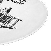 Aangepaste naam en datum Log Cabin met bomen Snijplank (Hoek)