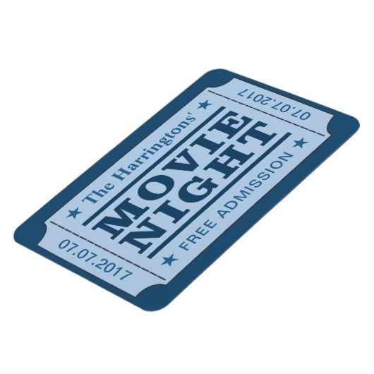 Aangepaste naam en datum "Movie Ticket"-magneet Magneet (Linkerzijde)