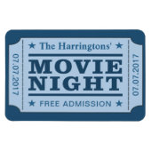 Aangepaste naam en datum "Movie Ticket"-magneet Magneet (Horizontaal)