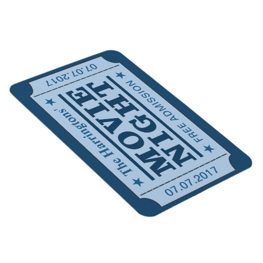 Aangepaste naam en datum "Movie Ticket"-magneet Magneet (Rechterzijde)
