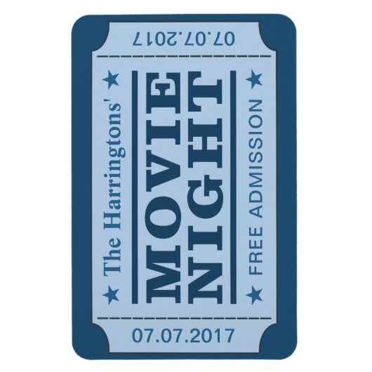 Aangepaste naam en datum "Movie Ticket"-magneet Magneet (Verticaal)