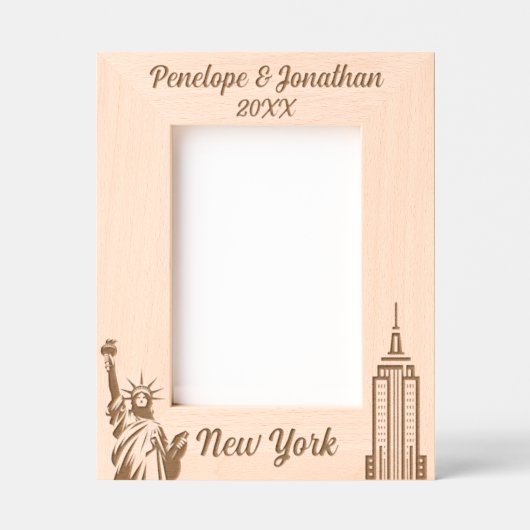 Aangepaste naam en datum New York City Gegraveerde Lijstjes (Voorkant)