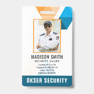 Aangepaste naam en foto    Beveiligingsidentiteits Badge