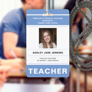 Aangepaste naam en foto school hogeschool leraar I Badge