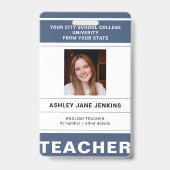 Aangepaste naam en foto school leraar ID Badge (Front)